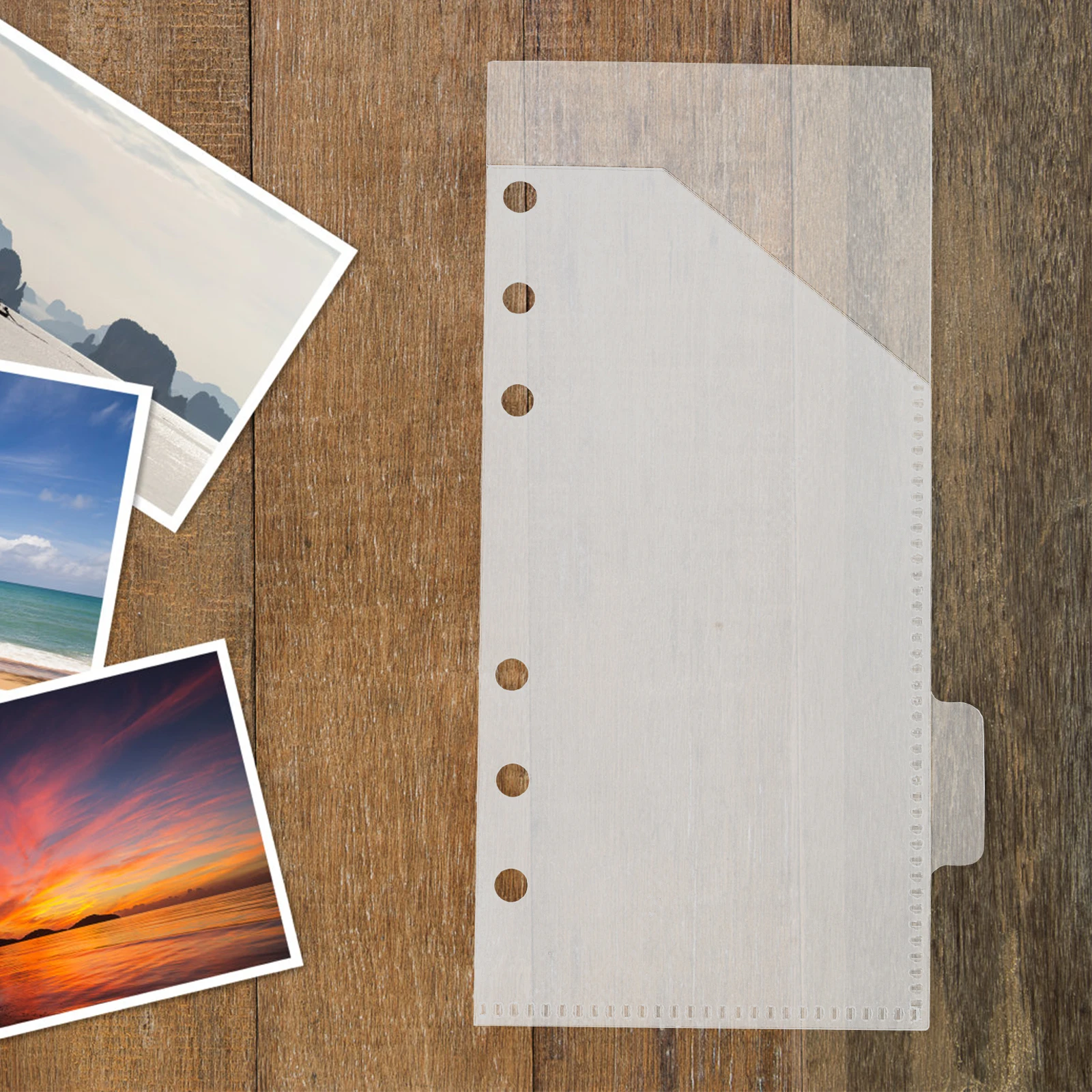 

1Set Cash Envelope Pocket 6-Holes Binder Pouch Reusable Plastic Divider Bags for Office School Stationery Storage Pouch Loose