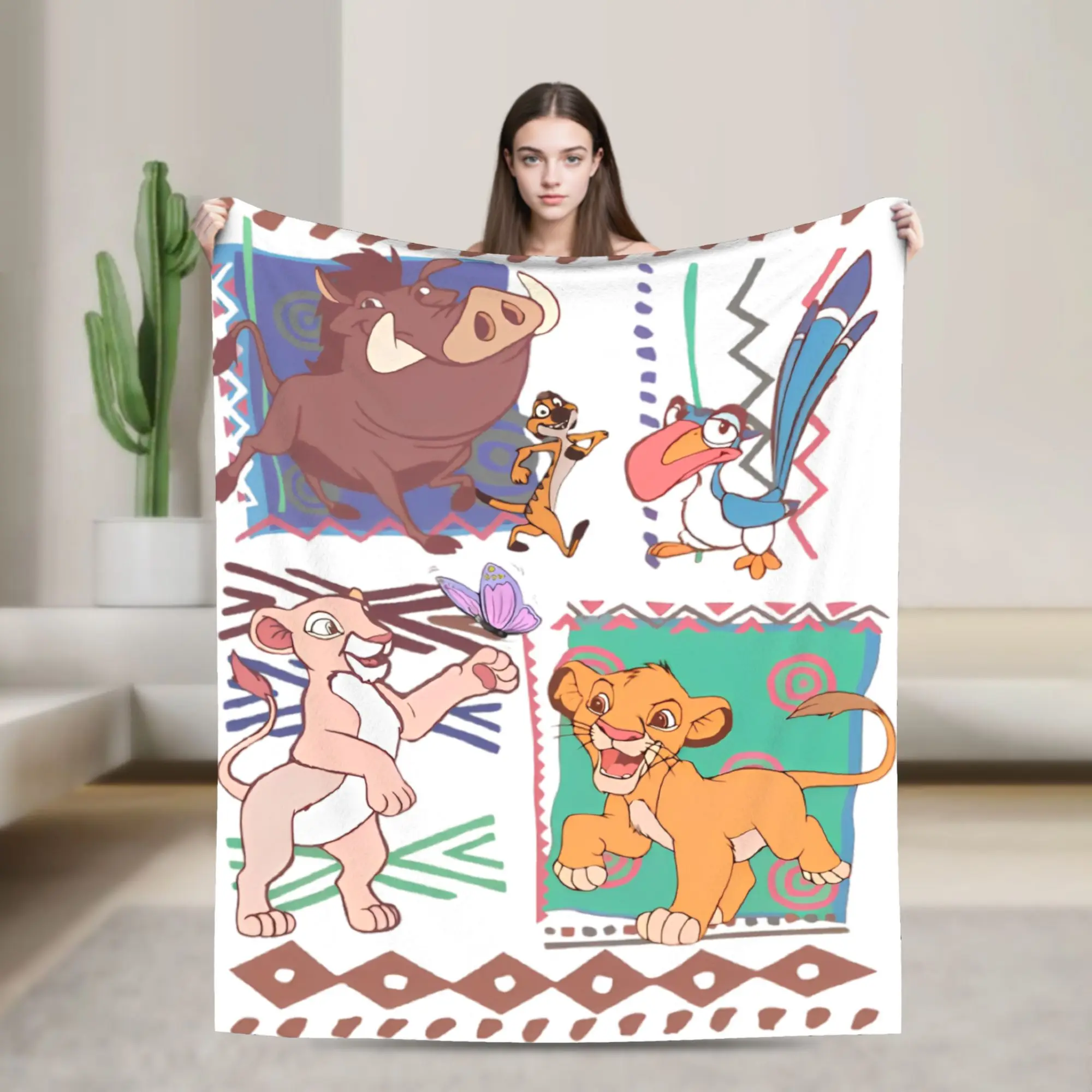 

Retro 90s Lion King Simba Knitted Blanket Fleece Super Warm Throw Blankets for Home Couch Bedspread