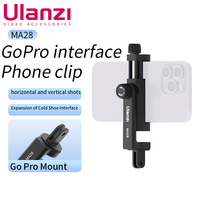 Ulanzi MA28 Tripod Mount Universal 360 Degree Mobile Phone Clip With Cold Shoe Holder Clamp For Gopro Fill Light Smartphone Mic
