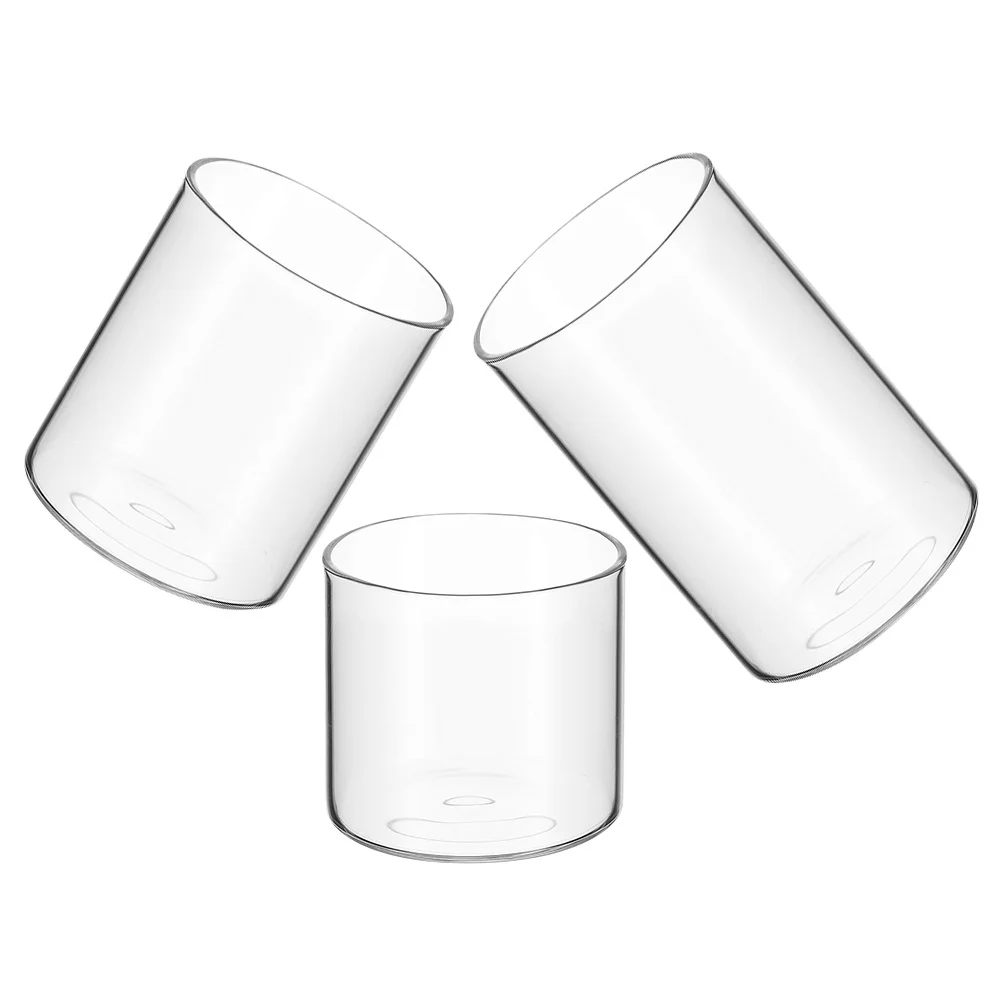 

3Pcs Clear Glass Tea Light Container Scented Cup Elegant Wedding Dinner Party Home Banquet Decoration DIY Aromatherapy