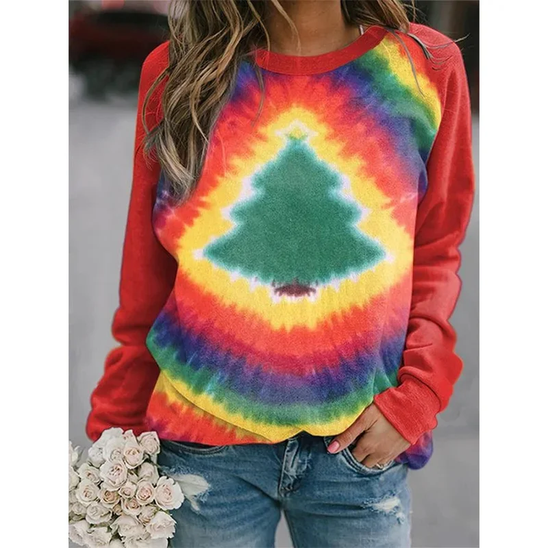 

Harajuku 3D Dyeing Patterns Printing Sweatshirts For Women Winter Fashion Cool Pullovers Autumn Streetwear Clothing Sweatshirt