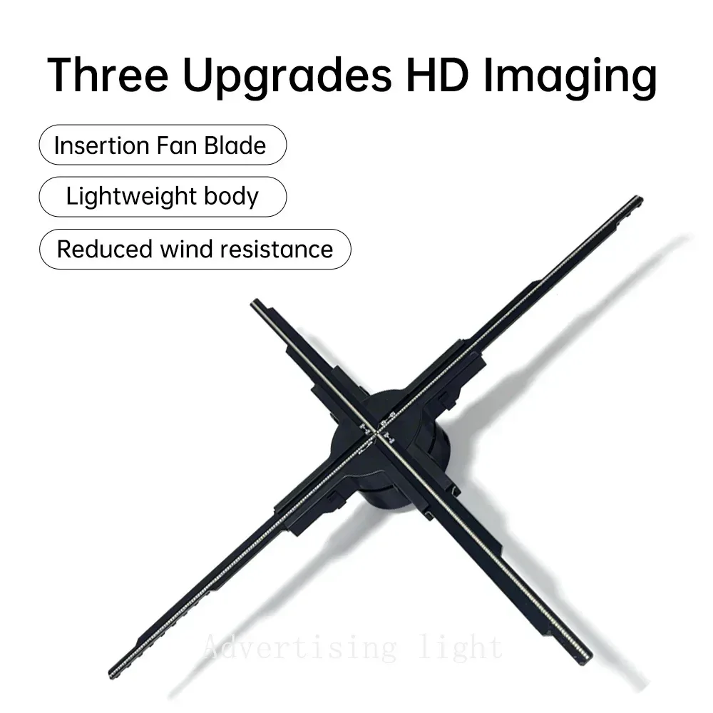 Newest 42-60cm 3D Hologram Fan Projector Wifi LED Holographic Player support Video Shop Supermarket Advertising Display Light
