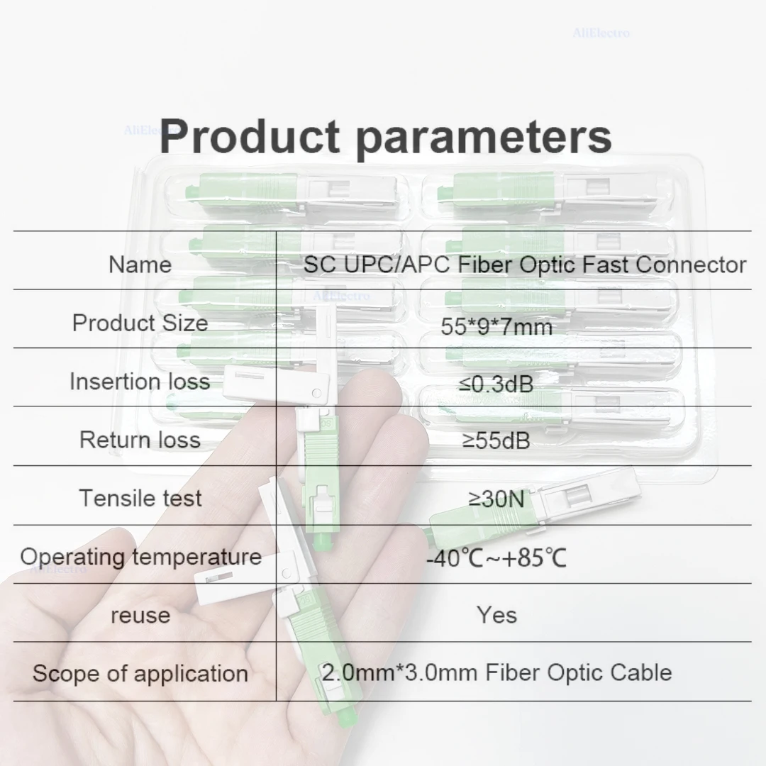 10/30 stücke ESC250D FTTH SC APC Optische Faser Schnell Stecker SC FTTH Fiber Optic Schnelle Stecker SC Faser Montage stecker