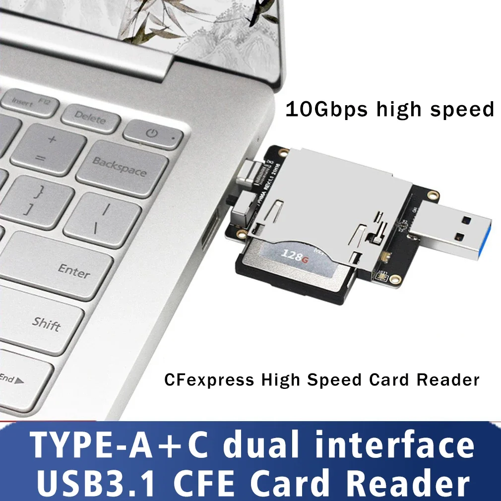Portable CFExpress USB 3.1 Type C Card Reader Smart Memory Card Reader Flash Drive Adapter Support CFE 10Gbit/S