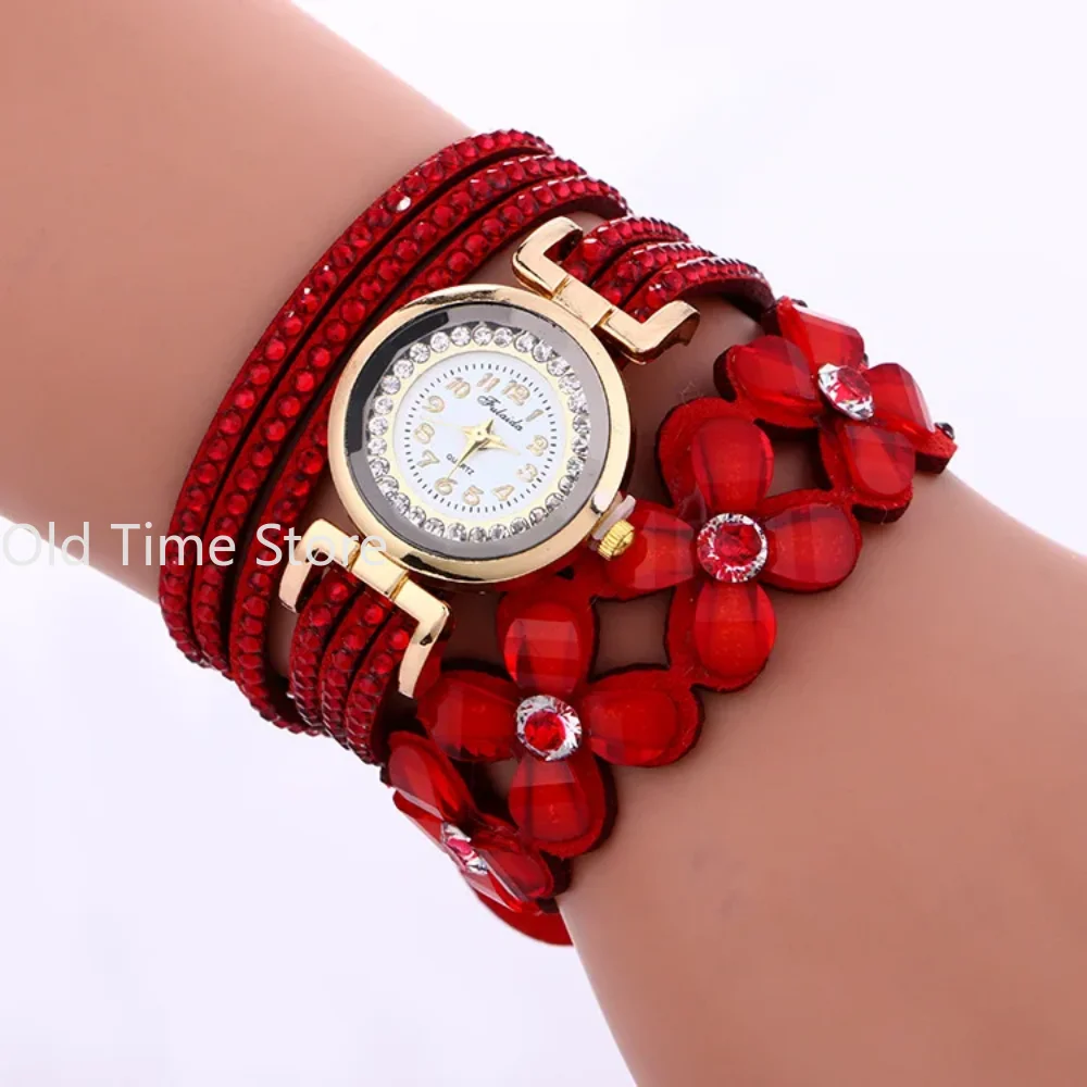 Fashion White Chimes Diamond Leather Bracelet Lady Woman's Wrist Top Style Watches For Elegant Women Fashionable Delicate часы