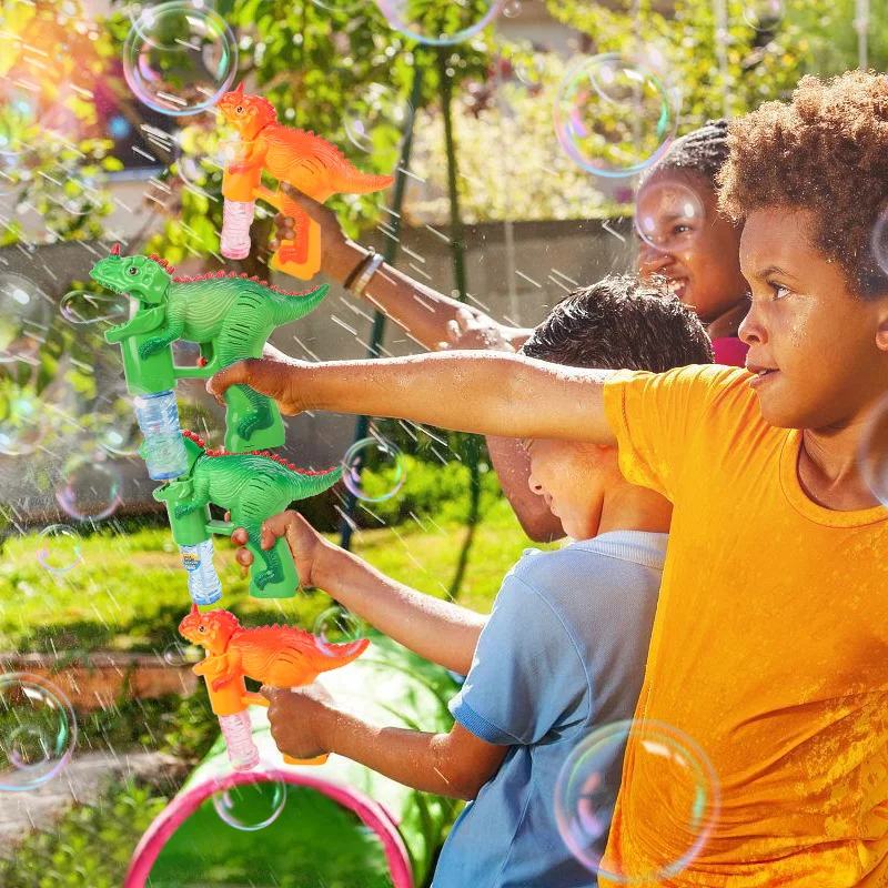 Light-Up Dino Bubble Gun Bubble Machine ไดโนเสาร์ Bubble Blower ฤดูร้อนงานแต่งงานของขวัญวันเกิด Party Favors Bubbles สําหรับเด็ก