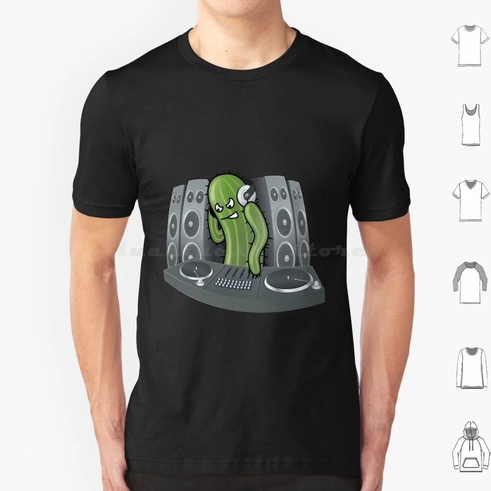 Dj Cactus T Shirt 6xl Cotton Cool Tee Music Dancing Dj Cactus Dance Radio Club Cacti Deejay Tunes