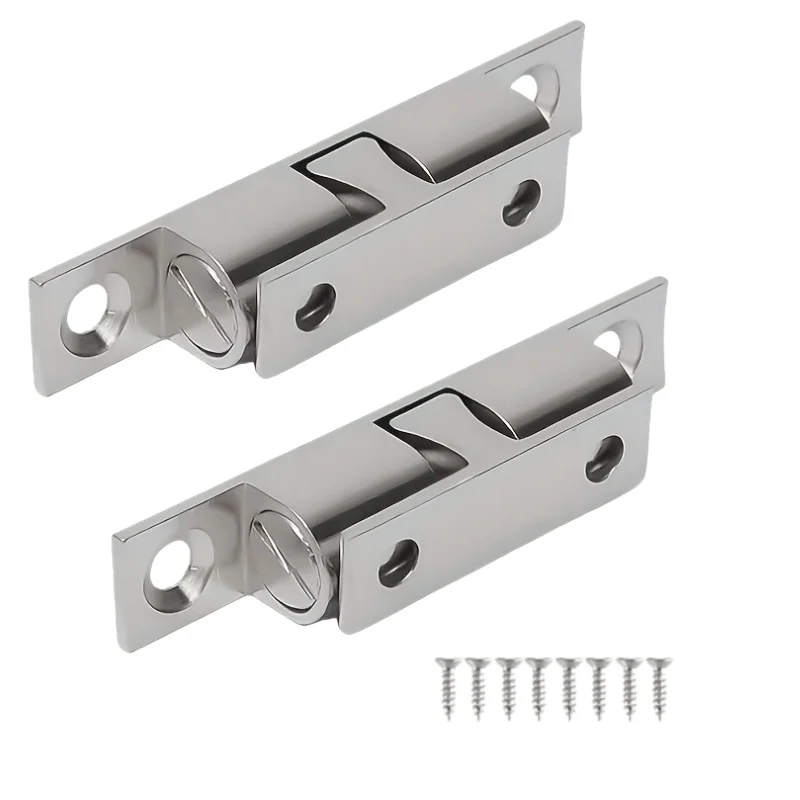 2PCS 50mm Zinc Alloy Furniture Door Ball Latches with Double Roller Springs and Ball Latches for Cabinets and Wardrobes