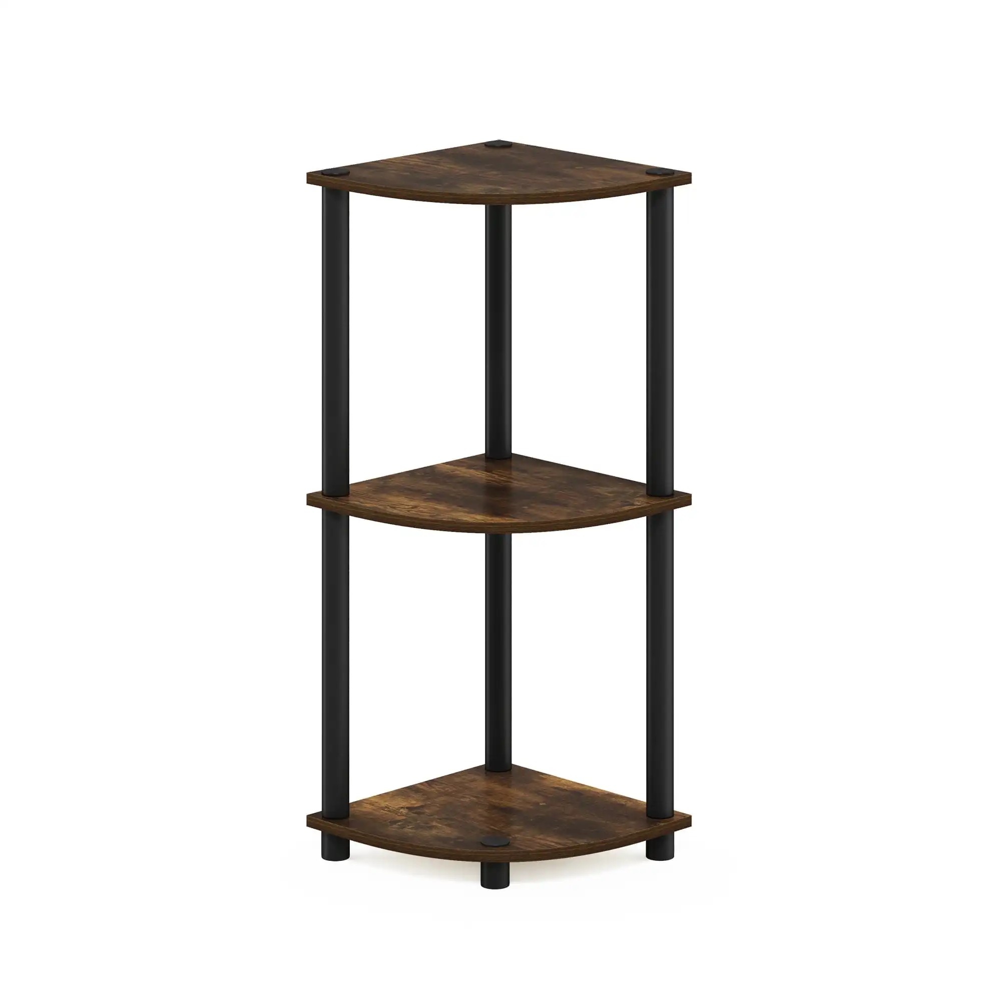 

Furinno Turn-N-Tube 3-Tier Corner Display Rack Multipurpose Shelving Unit, Amber Pine/Black