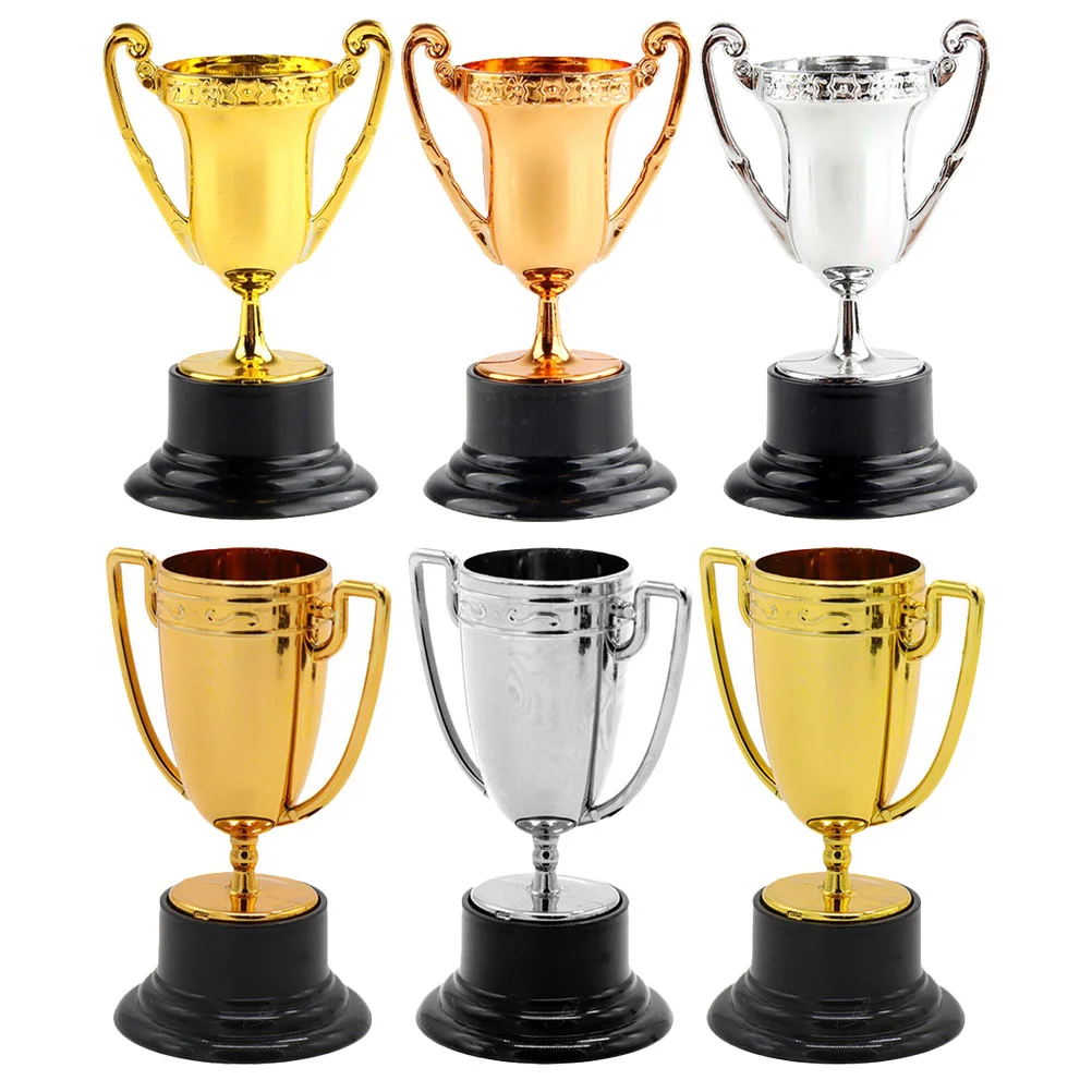 6 Pcs Trophy Toy Unique Design Simulated Small Gilded Children Kid Plastic Portable Prop for Ornaments