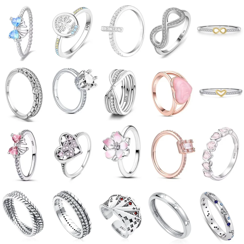 New Sparkling Zircon Eternal Infinite Love Women's Ring Jewelry Ring Accessories Anniversary Party Wedding Gift 925 Silver