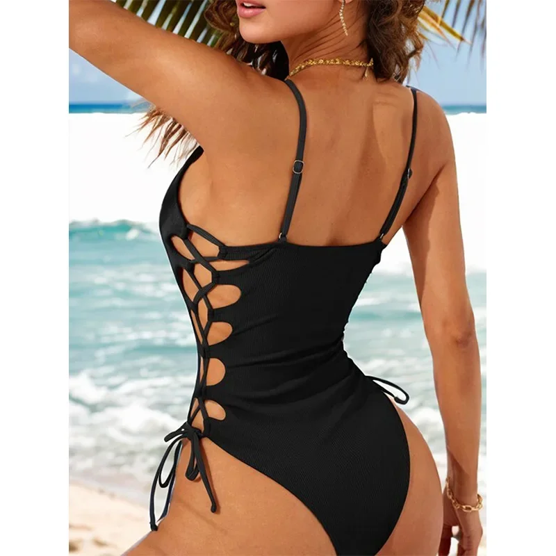 Sexy One-Piece Swimsuit Women Hollow Out Female Swimwear 2024 New Micro Monokini Bikini Beachwear Summer Bathing Suit White