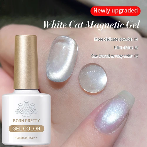 Imagen 2 del producto BORN PRETTY-esmalte de uñas de Gel magnético, gato claro de luna blanco, 10ml, gelatina ligera de agua, Color transparente, barniz de Gel para decoración de uñas