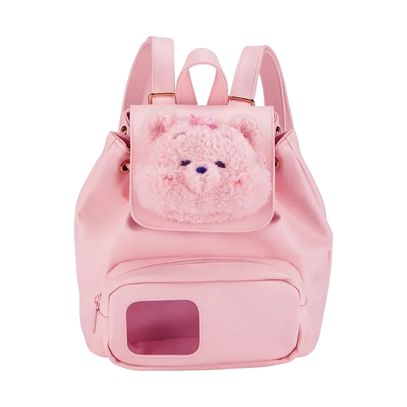 ディズニー公式 春の桜 ウィニー・ザ・プーさん バックパック クロスボディバッグ ぬいぐるみ付き小銭入れ カードホルダー付き 女性 女の子用