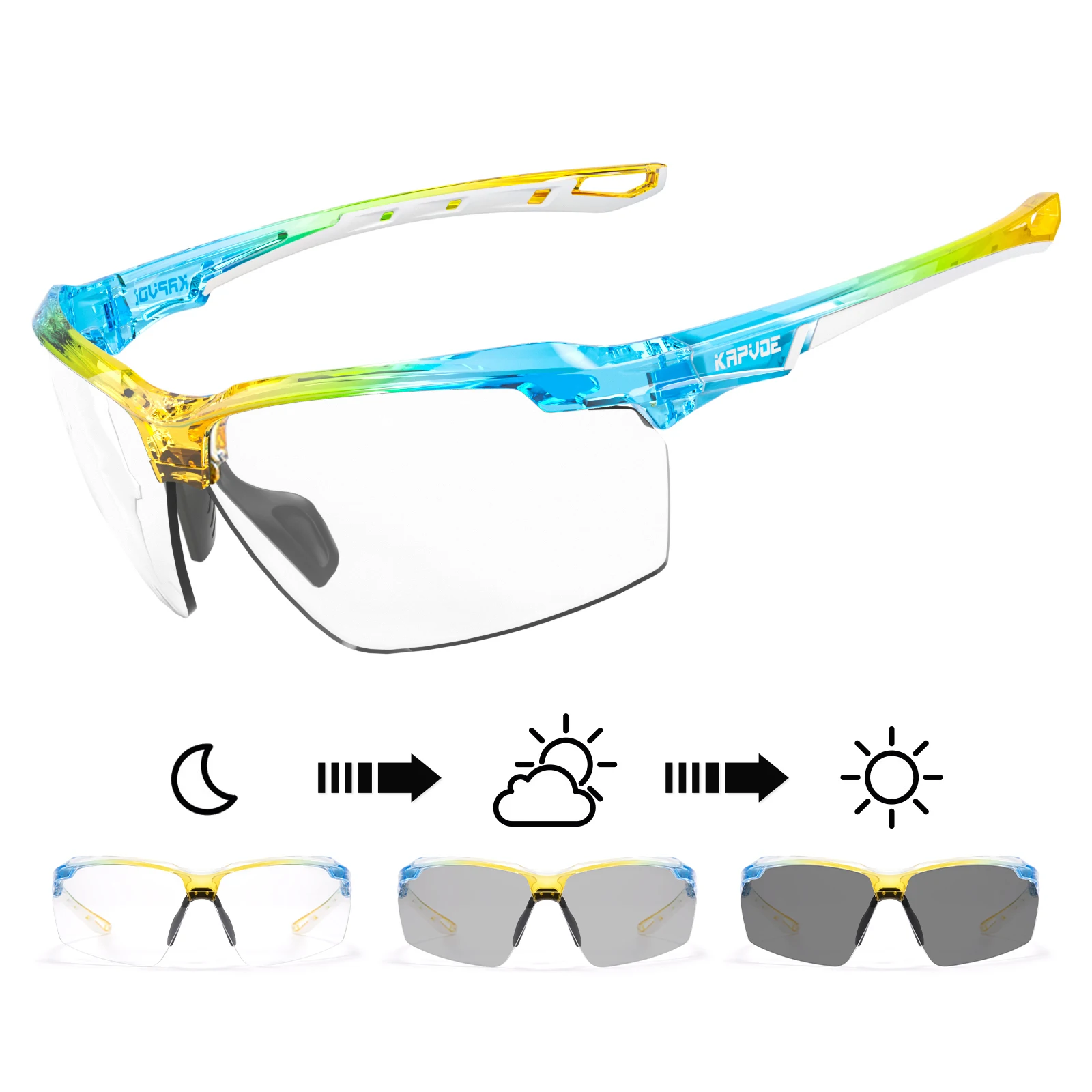 AliExpress kapvoe Kapvoe Photochromic Sunglasses Cycling Glasses Bike Mountain Bicycle Hiking Golf UV400 Sports Glasses for Men Women Baseball