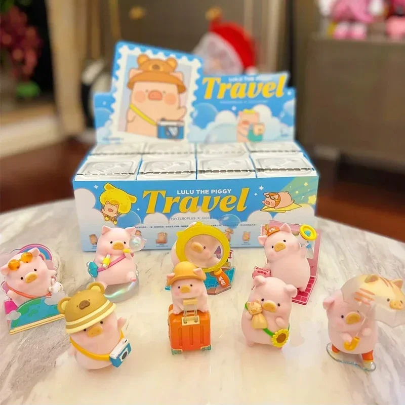 

Kawaii Lulu Pig Travel Series Blind Box Cartoon Figure Toys Ornament Mystery Box Model Dolls Collection Children Birthday Gifts