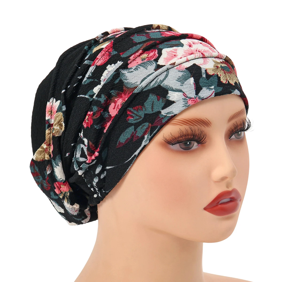 Trendy Gedruckt Blume Kappe Nacht Schlaf Kappe Muslimische Frauen Hijab Leopard Motorhaube Damen Kopftuch Bequem Hut Wrap