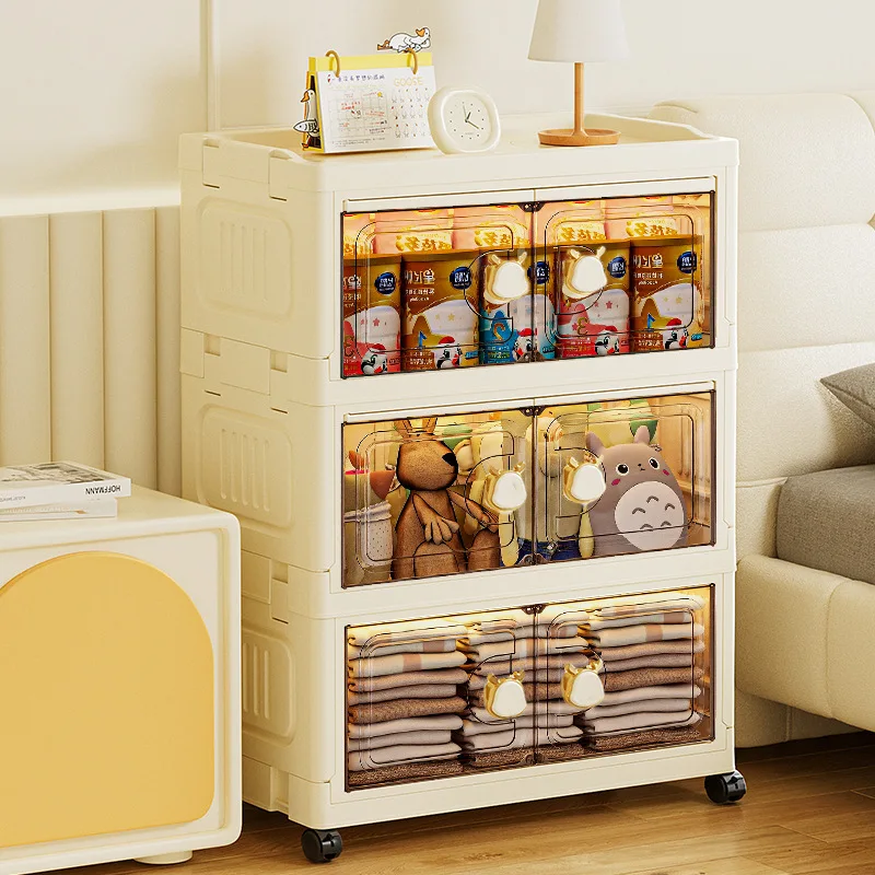 

Storage Box Without Installation Bedroom Storage Multi-Layer For Organizing Children's Clothes Snacks Toys Plastic Storage