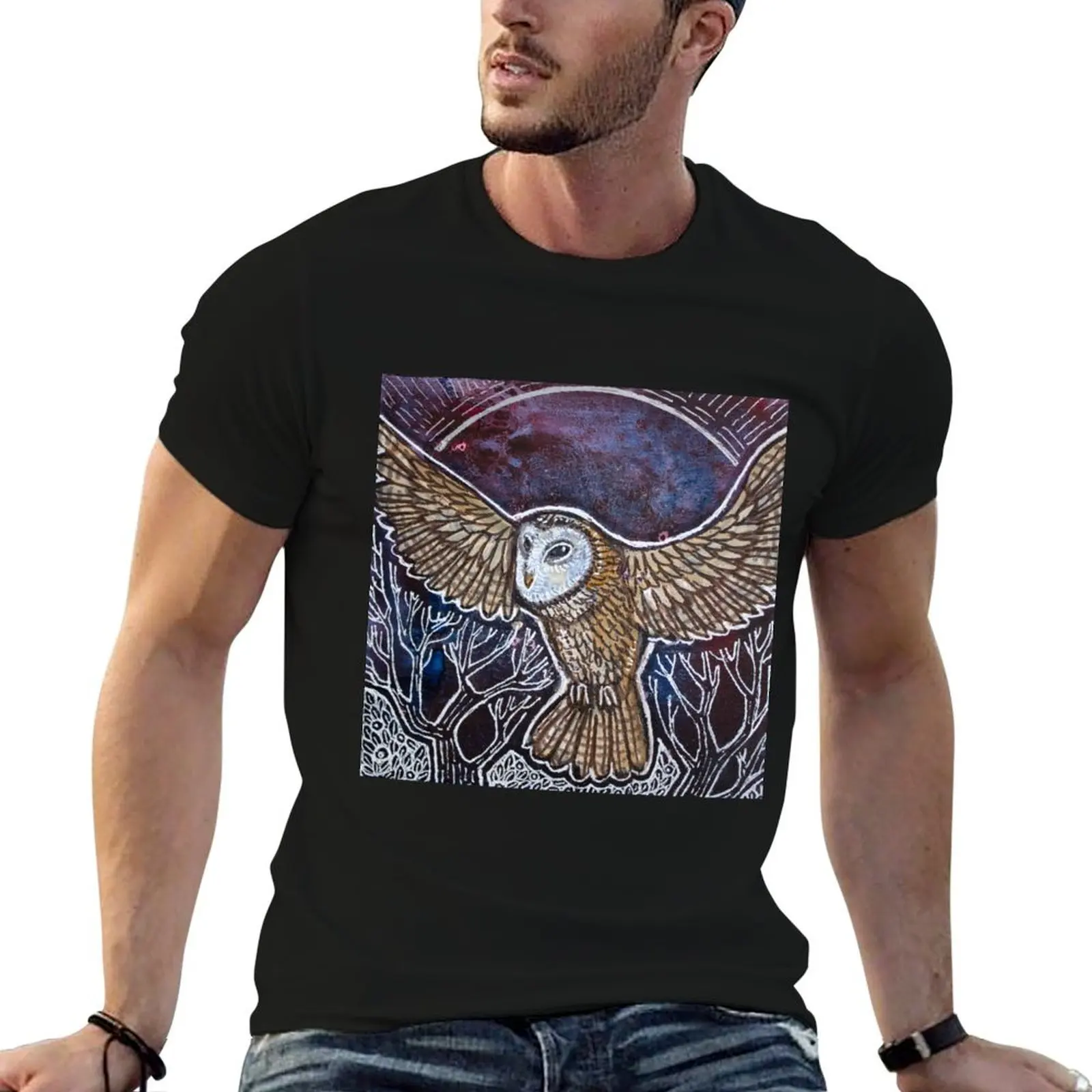 Owl t cotton man shirt Flight in 100% plain t men T-Shirt shirt