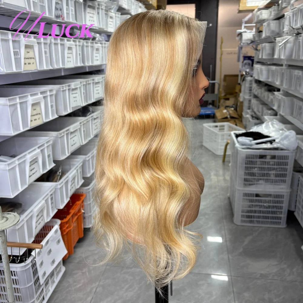 Uluck شعر مستعار مموج 13x6 الدانتيل الباروكات الأمامية الرماد العسل شقراء الملونة البرازيلي خصلات الشعر المستعار الإنسان جاهزة لارتداء للنساء البيض