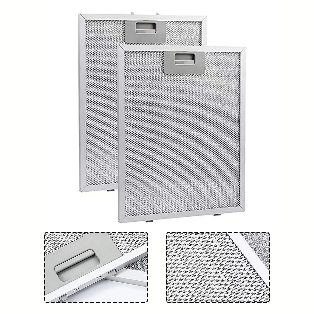 

2PCS Aluminum Cooker Hood Filters Metal Mesh Extractor Vent Filter 300x240x9mm Silver Home Improvement Accessories