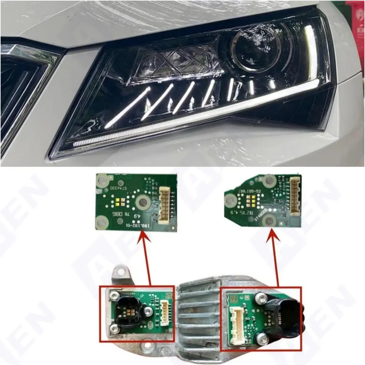 

Ксеноновые фары дневных ходовых огней светодиодные панели для Volkswagen VW SKODA SUPERB 2016 Angel Eyes DRL 198.195-51 198.192-51