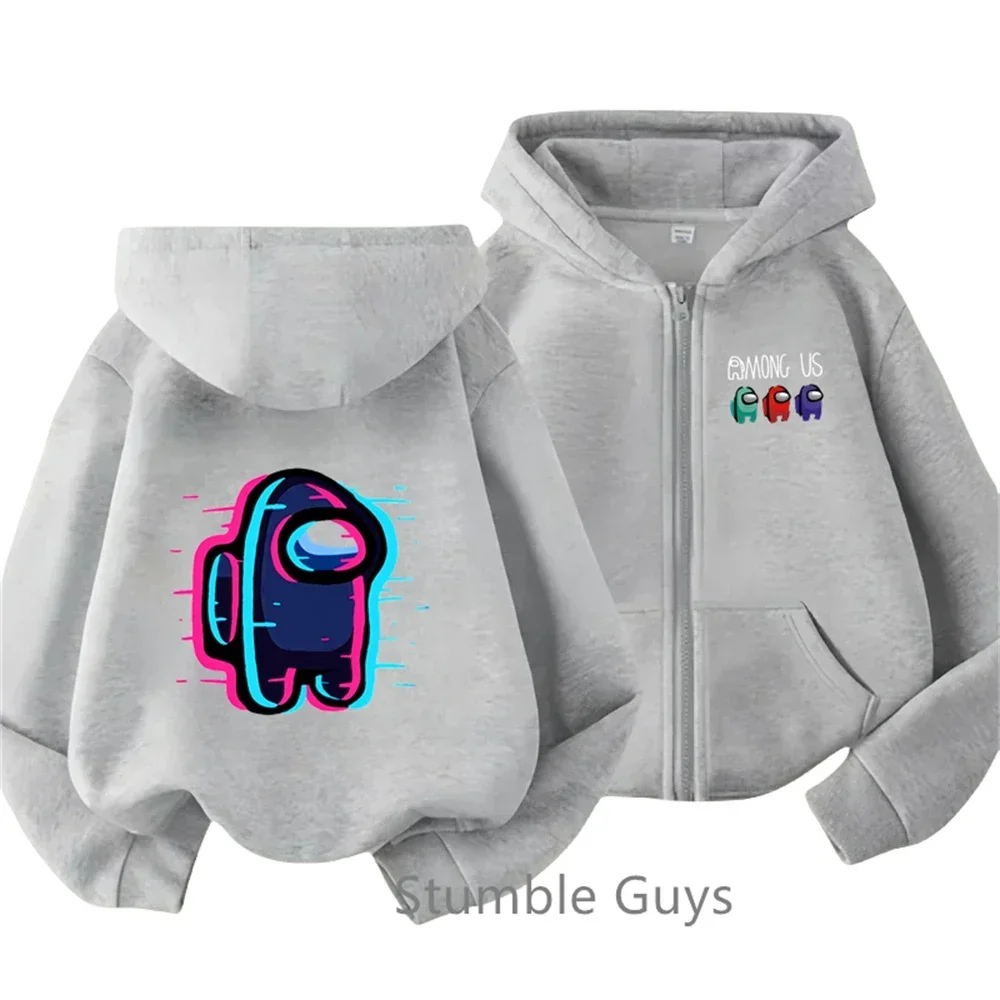 2025 Game Us Felpa con cappuccio per bambini Gioco di moda Maglione con cerniera Casual Ragazzi Anime Marios Vestiti Ragazze Manica lunga Sonic Trucksuit