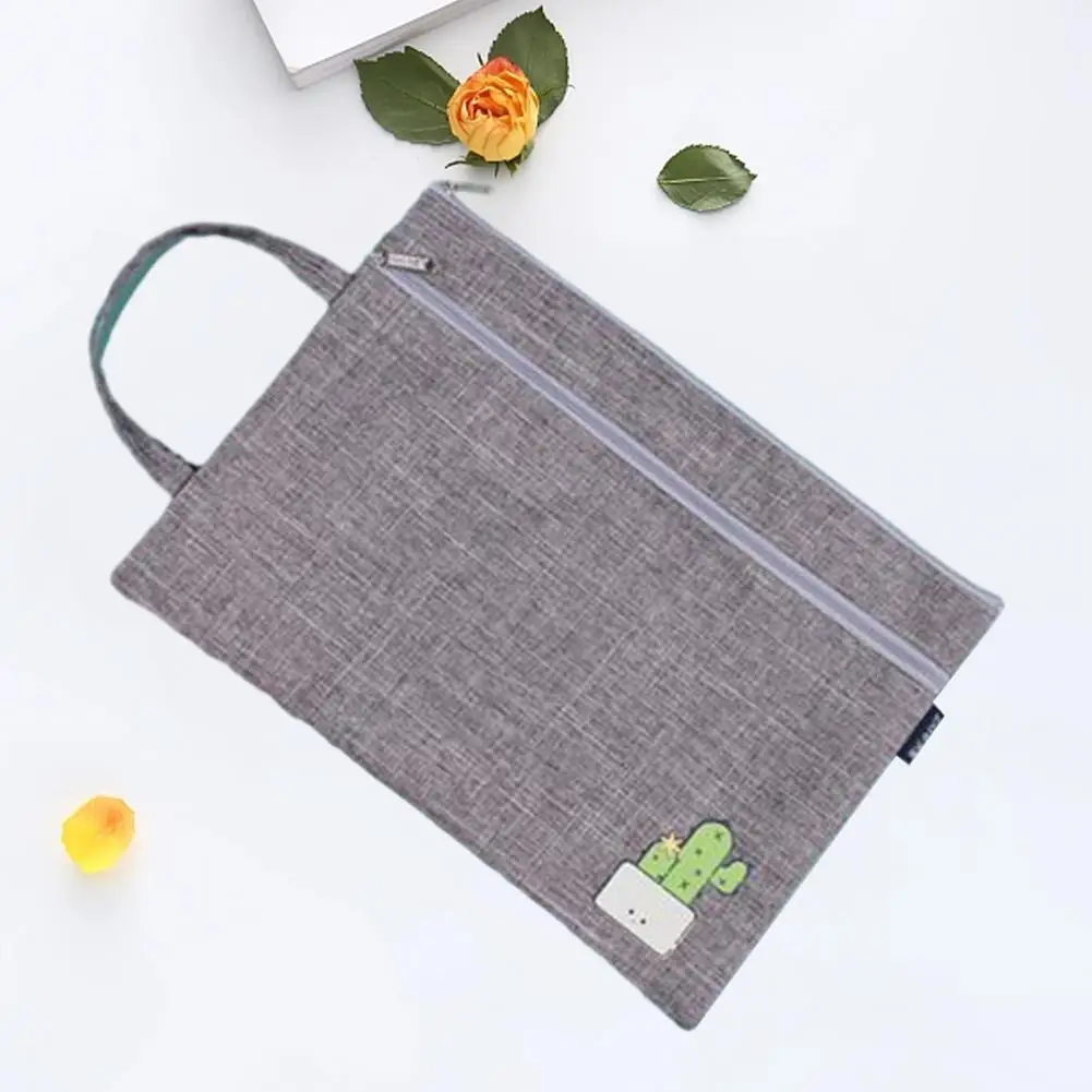 Durable Convenient File Storage Multi-layer File Bag Cartoon Portable A4 Document Holder with Zipper File Holder for Business