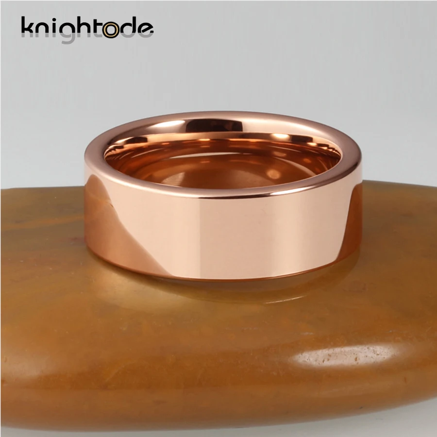 

4mm 6mm 8mm Classic Simple Rose Tungsten Carbide Wedding Band Men Women Jewelry Engagement Rings Flat Polished Comfort Fit