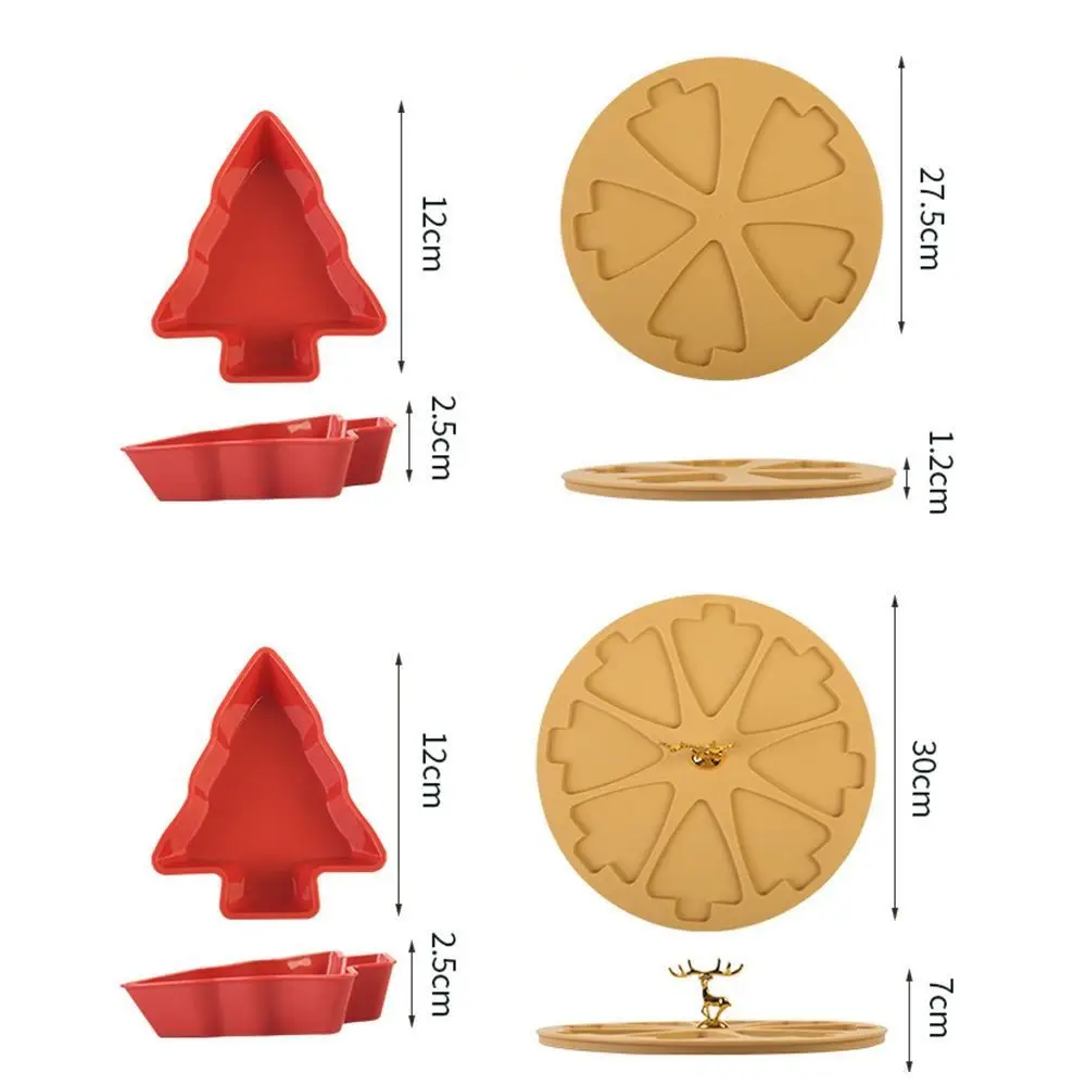 

Christmas Tree Shape Nuts Dry Fruits Plate Creative Plastic Candy Dish Save Space Cute Fruit Plate Vibrant Festive