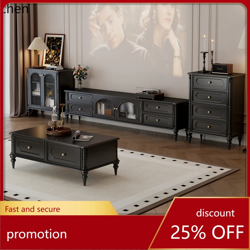 

HT retro style solid wood TV cabinet living room home storage locker integrated high sense