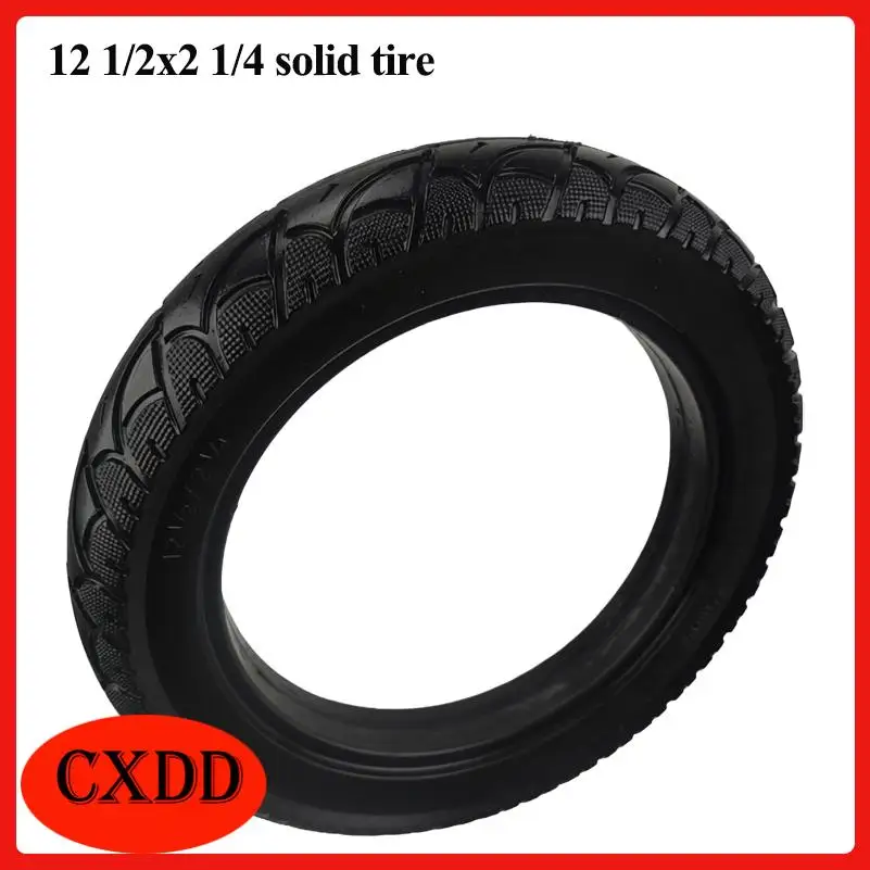 Electric bicycle solid tires, size 12.5 x 2.25, perfect non-pneumatic puncture-proof tire replacements for e-bikes.