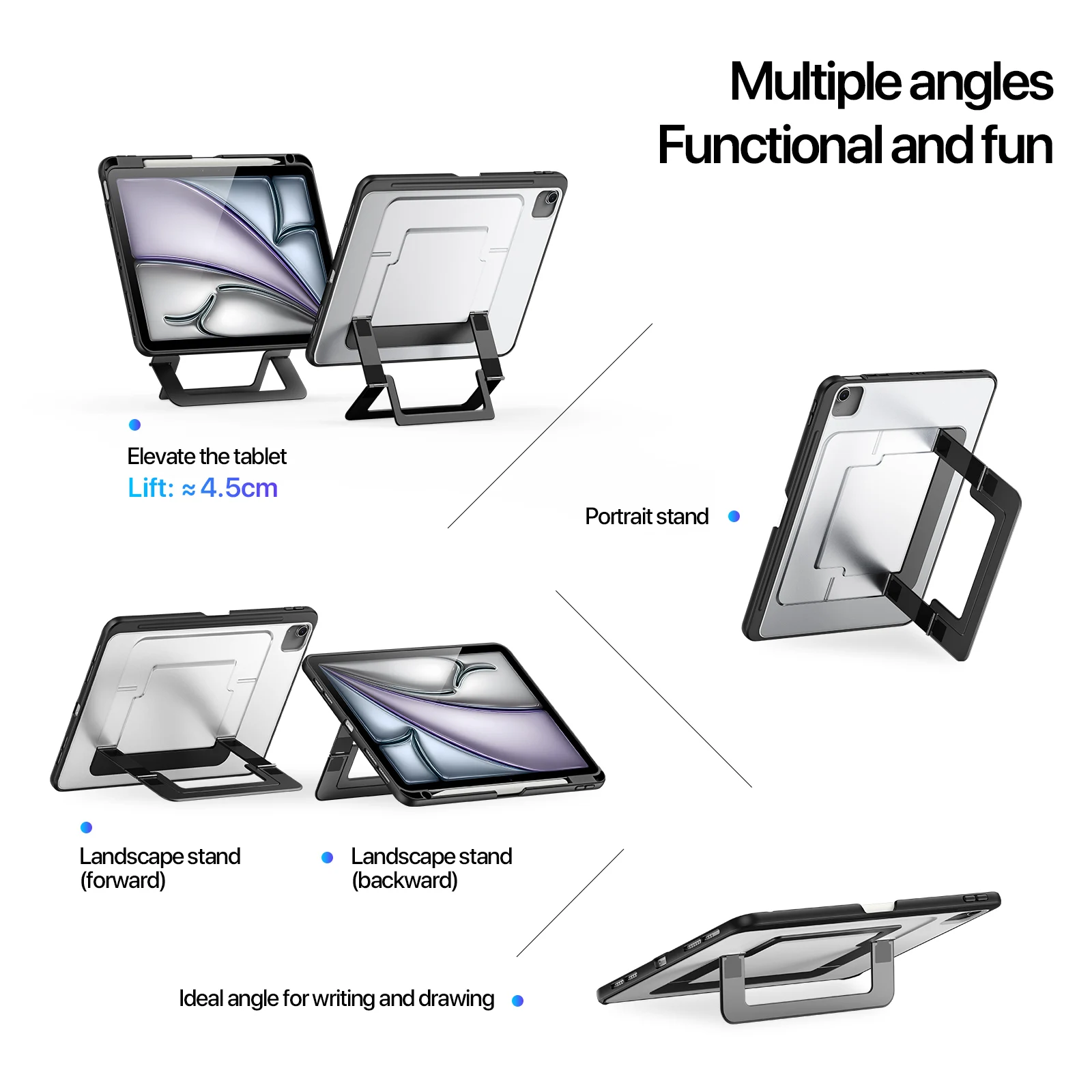 Alloy Stand Case for iPad Pro 11/13 iPad Air 11/13 (2024 2025) iPad 10th/11th Gen iPad Air 5/4 10.9