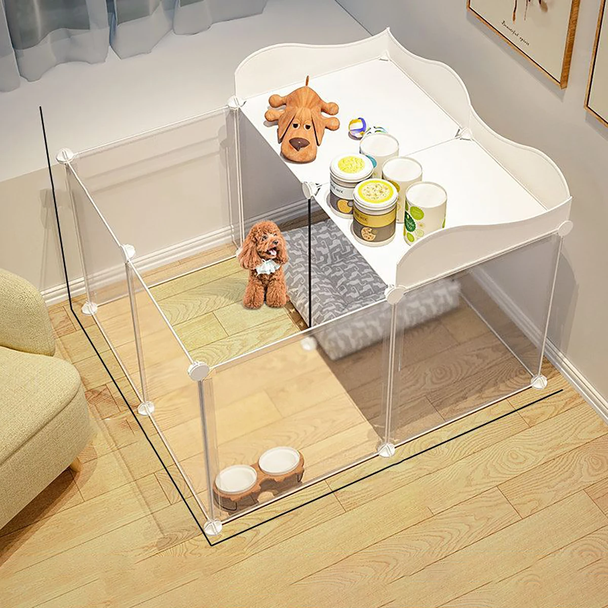 DIY Cat Cage Indoor Large Space Rabbit Villa Free Assembly Small Pet Cage Puppy Enclosure