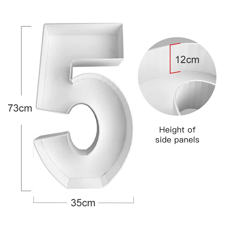 73cm Number Mosaic Balloon Frame 5inch Balloons 0-9 Filling Box Large Number Foam Board for Birthday Anniversary Party Decoratio