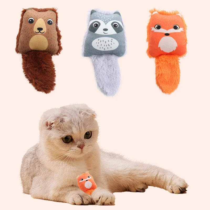 

Catnip Cat Toy Cute Lion Animals Shape Doll Pet Toy with Sound Paper Kitten Playing Interactive Relieve Boredom Toys Supplies