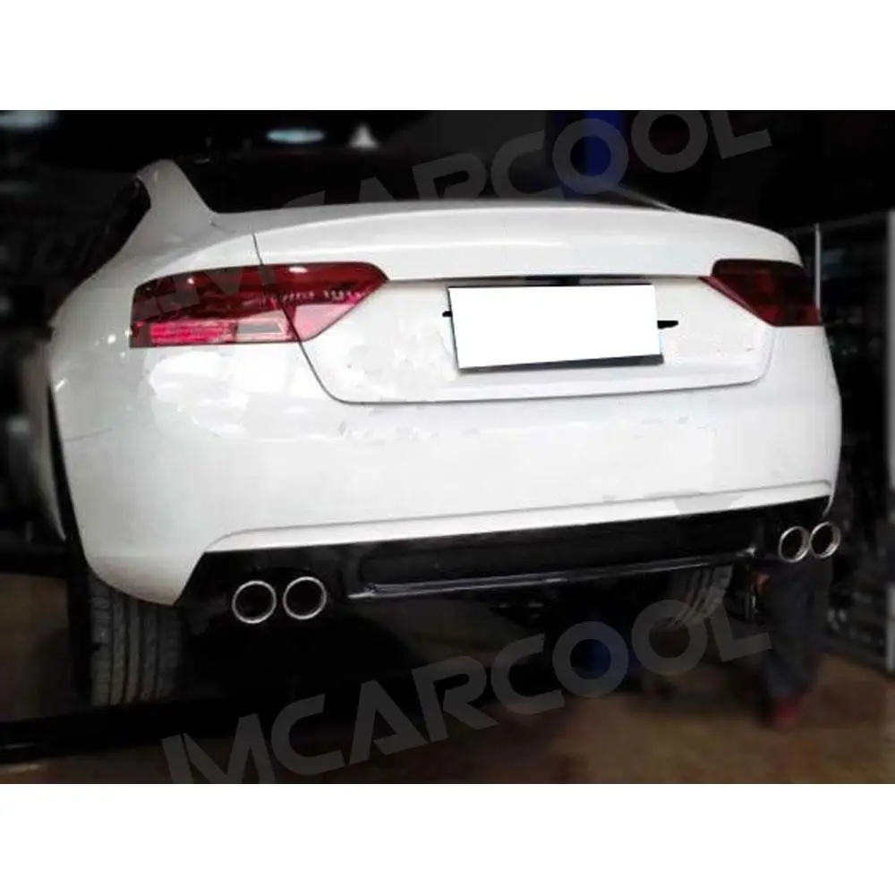 for Audi A5 Standard 2009-2016 S5 Carbon Fiber Rear Lip Diffuser Spoiler Back Bumper Guard Protector Body kit FRP Car Accessries