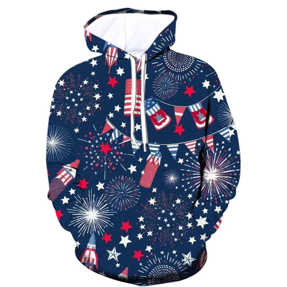 Men's 3D Print Star Graphic Autumn Winter Hoodies Festival Carnival Party Long Sleeve Hooded Top Fashion Creative Casual Clothes