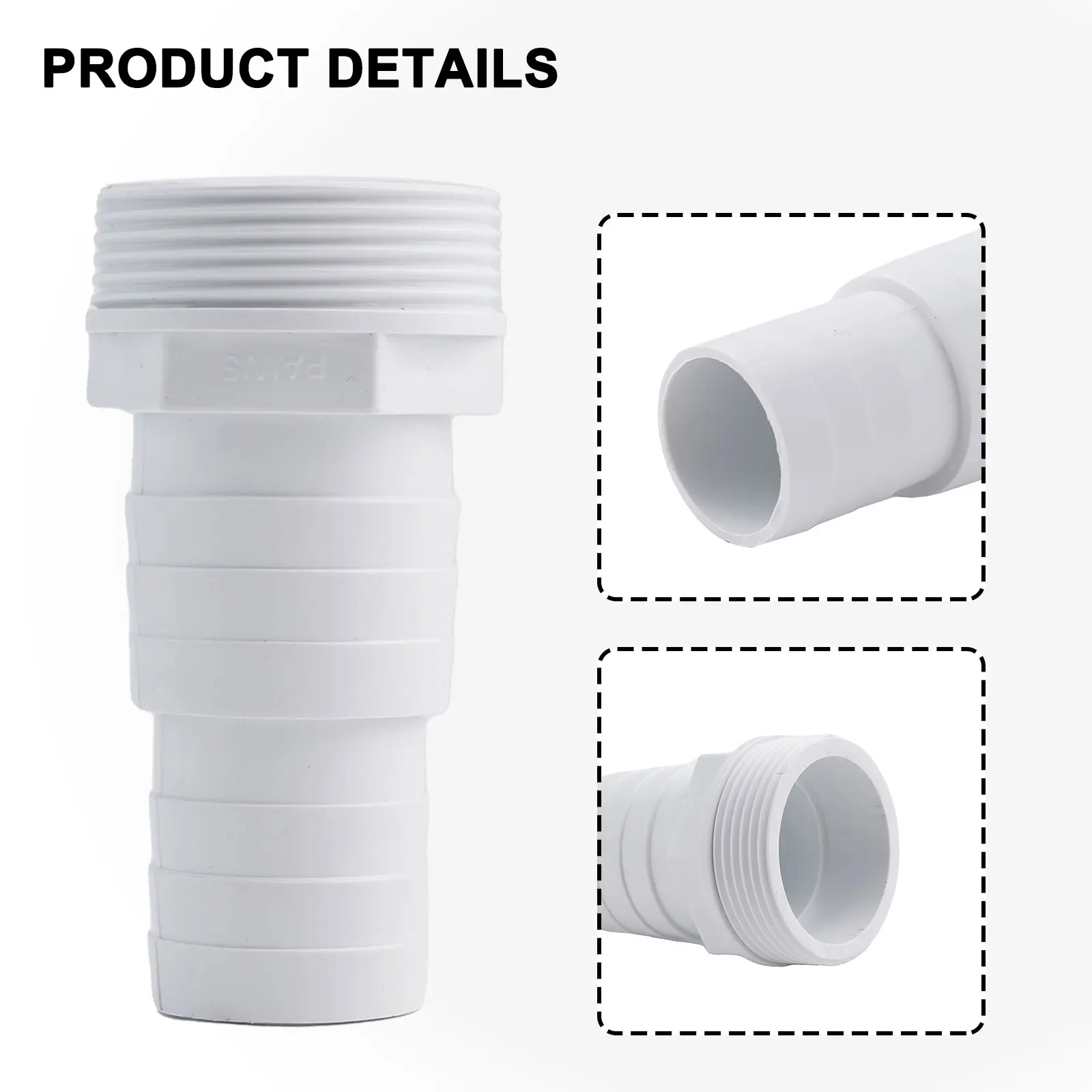 ABS 1.5 Inch Thread Spare Hose Nozzle For Swimming Pool Hoses With Diameter 32-38mm For SPX1091Z7/SPX1091Z4 9.5*4.5*3 Cm White