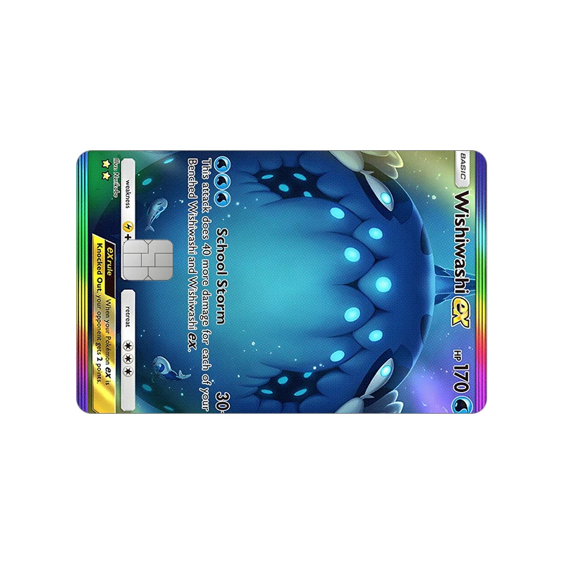 PTCG Dragonite Credit Card Sticker Mew GX Mega Lopunny Eevee Espeon Cards Skin Decoration Gengar Decals Id Documents Patch Gift view 6