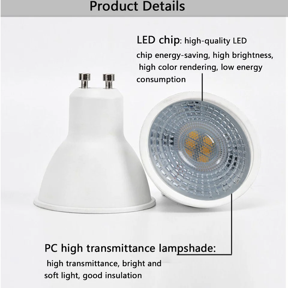 1-10PCS GU10 LED Lamp Spotlight Bulb AC220V LED bulb 3/6/9/12W Indoor Lighting Bulb Easy To Install Suitable For Kitchen Living