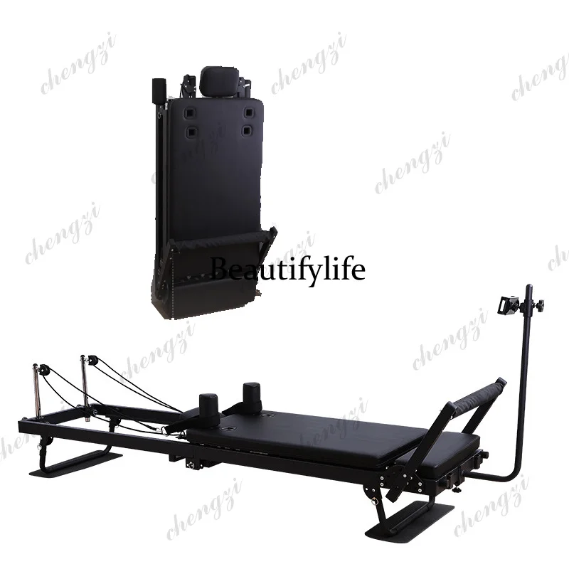 Commercial Foldable Pilates Reformer Equipment New Armrest Pulling Rope Headrest Adjustment Home Convenient Pilates
