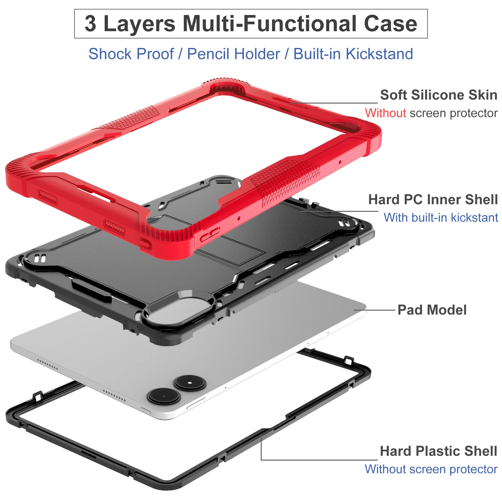 For Xiaomi Redmi pad 2 Pro 5G 12.1 inch POCO PAD Tablet Case Business Style Hard PC Stand Shockproof Cover Shell