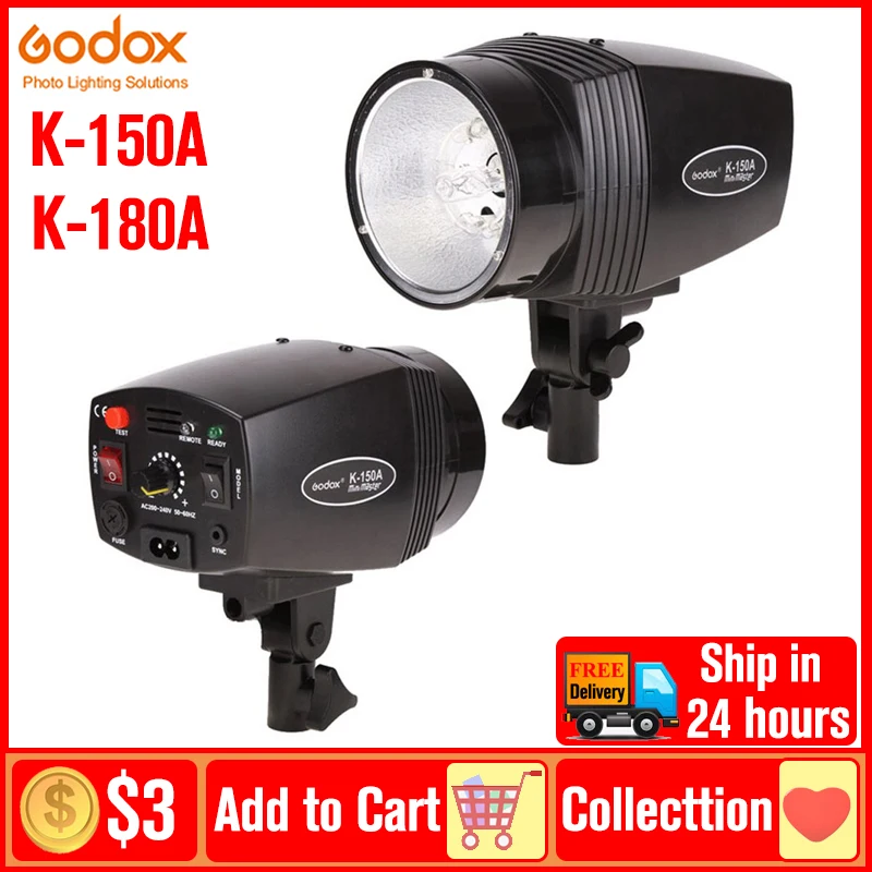 GODOX K150A 150Ws K180A 180WS K-150A K-180A Portable Mini Studio Flash Lighting Photo Gallery Mini Flash 110V/220V Strobe Flash