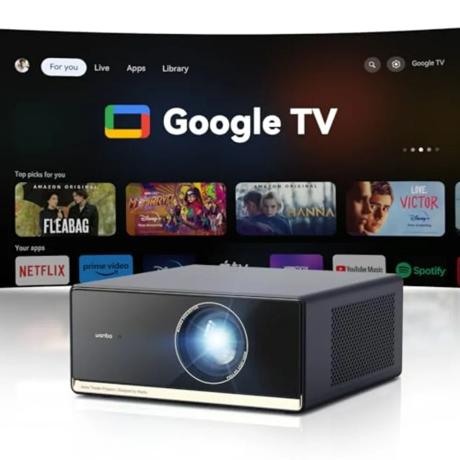 

Проектор X5 Pro Google TV Smart с Wi-Fi, Bluetooth, поддержкой 4K, 1100 ANSI люмен, для улицы и дома, с автофокусом и коррекцией трапецеидальных искажений