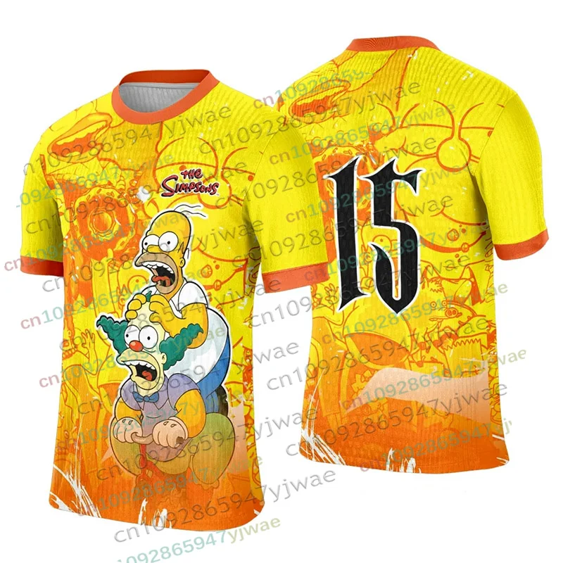 Camiseta de fútbol The Simpsons Bart Simpson, camisetas para niños y adultos, trajes de verano, camisetas deportivas de gran tamaño de secado rápido para padres e hijos, 2026
