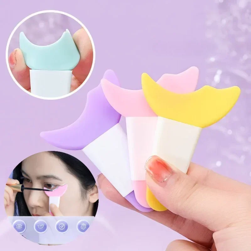 Long-handle eyelash and eyeliner auxiliary artifact crescent baffle multifunctional eye makeup portable
