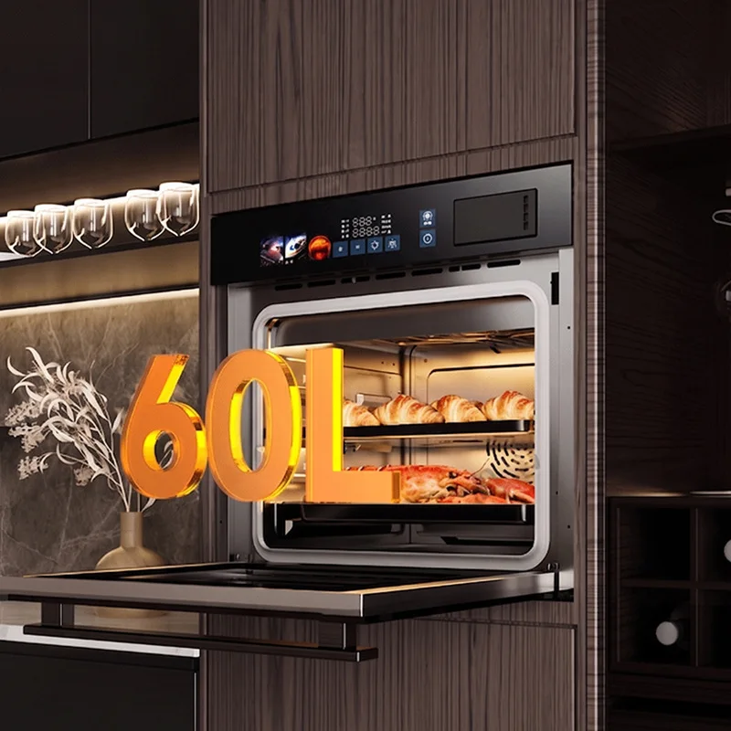 40L/60L color screen steaming and baking box electric steaming box electric oven household embedded steaming and baking machine