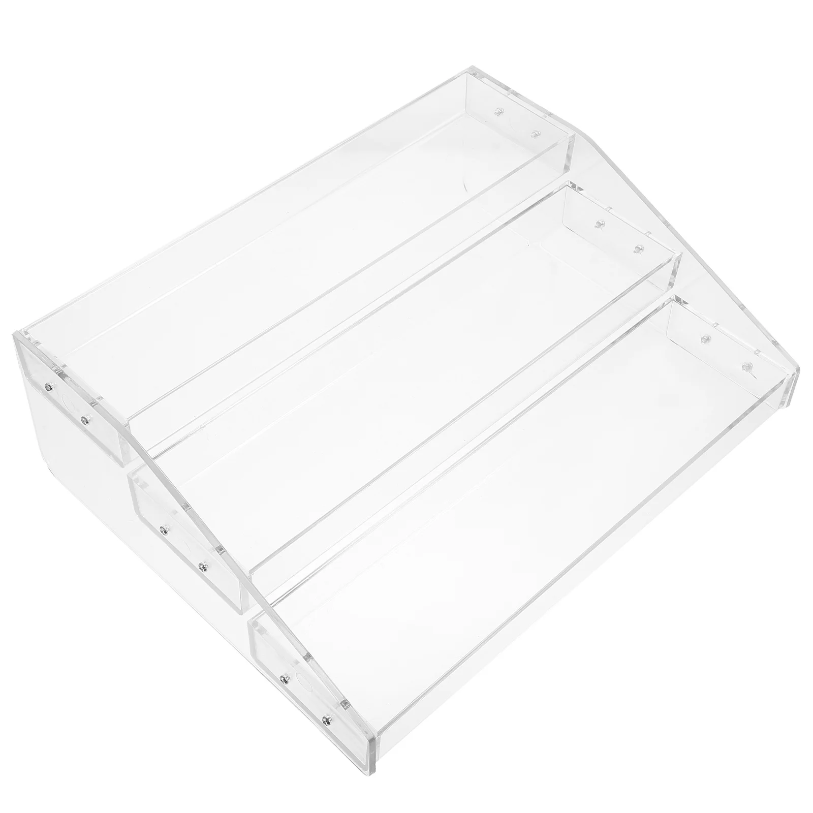 

Clear Large Acrylic Display Stand Rack for Perfume Cosmetics Stationery Organizer Desktop Storage Shelf Acrylic Display Stand