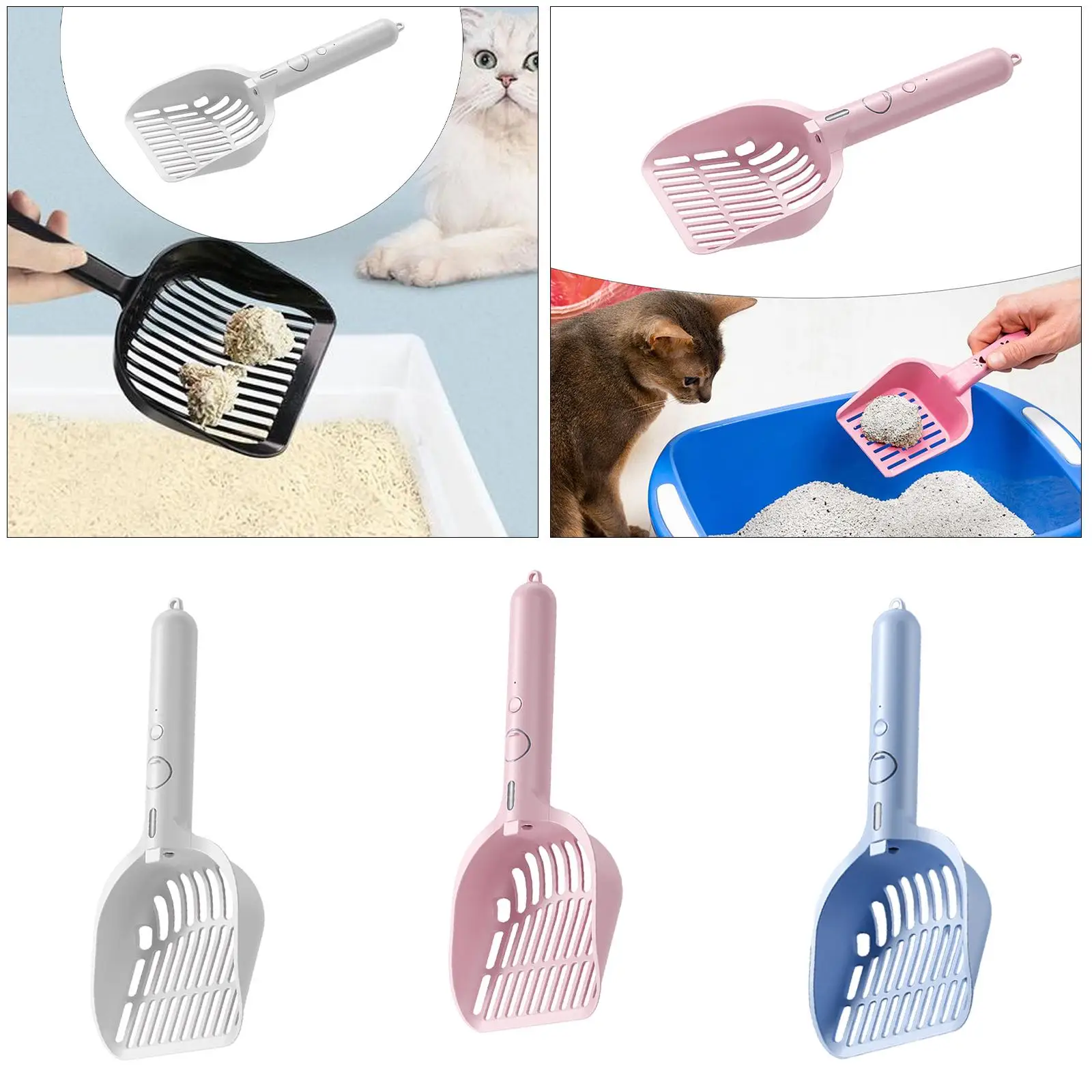 Cat Litter Scoop Sifter Hollow Out Spoon Cleaning Tool Portable Litter Box Scooper for Kitty Kittens Pets Supplies Rabbits Bunny